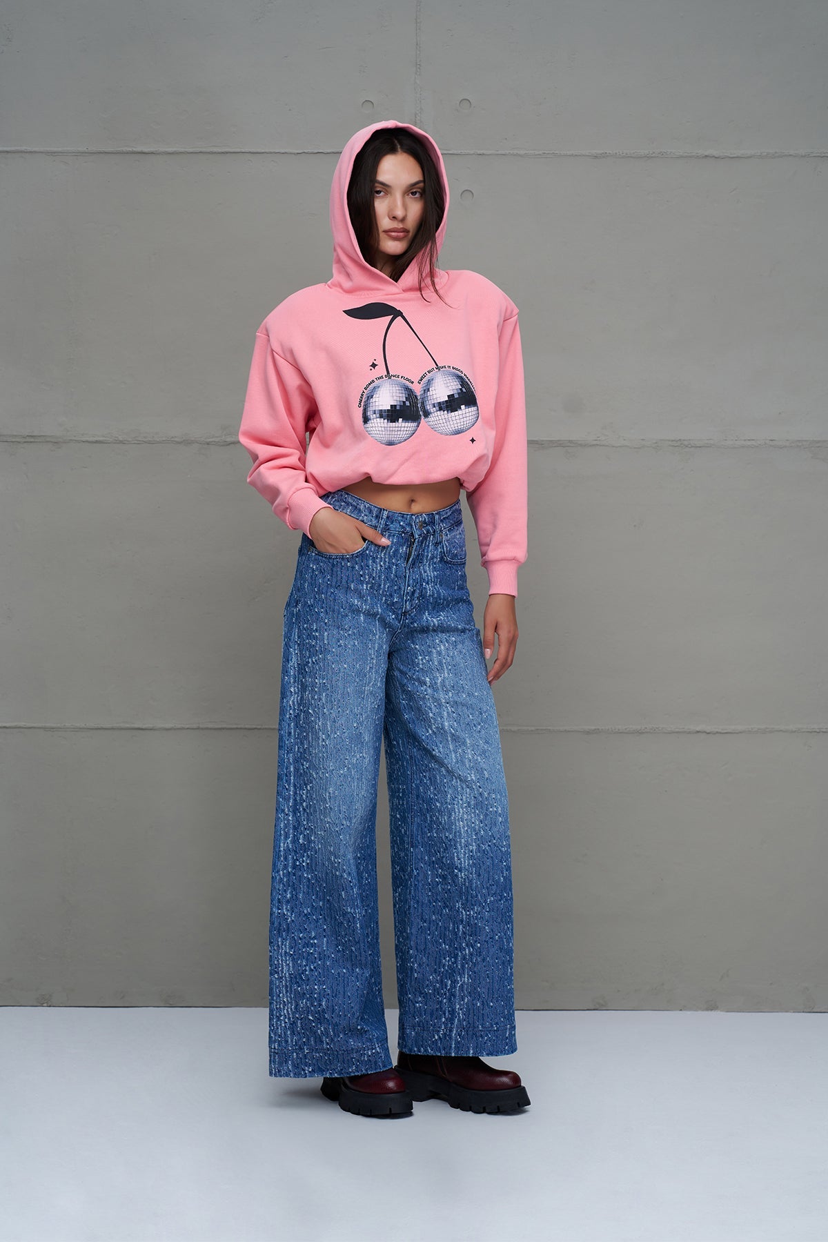 Pink Crop Sweatshirt 18259