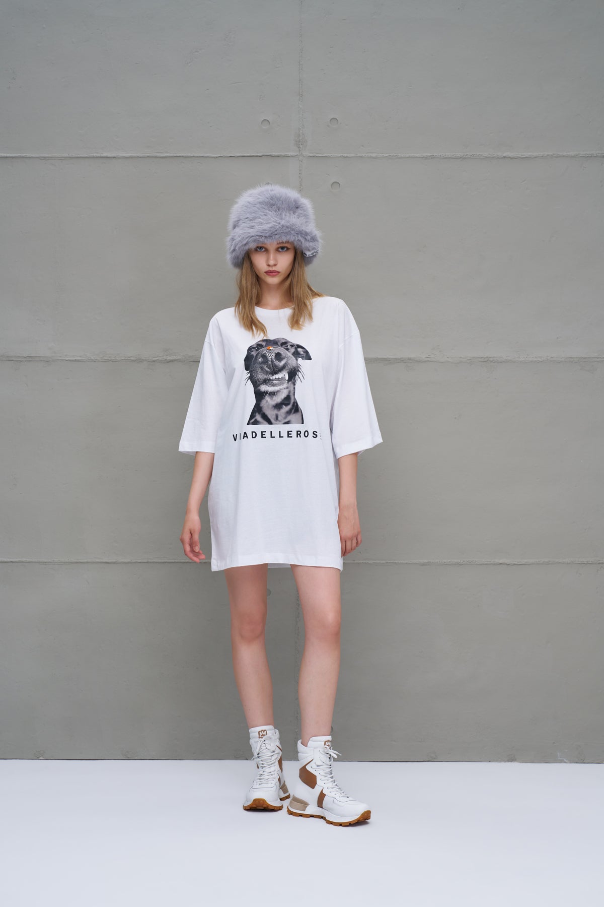 White Printed Oversize T-shirt 18263