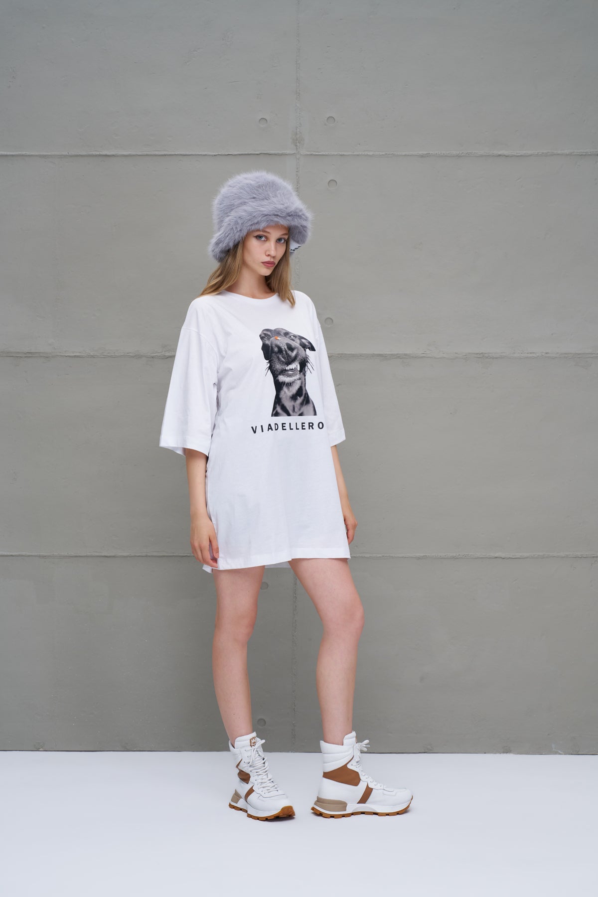 White Printed Oversize T-shirt 18263