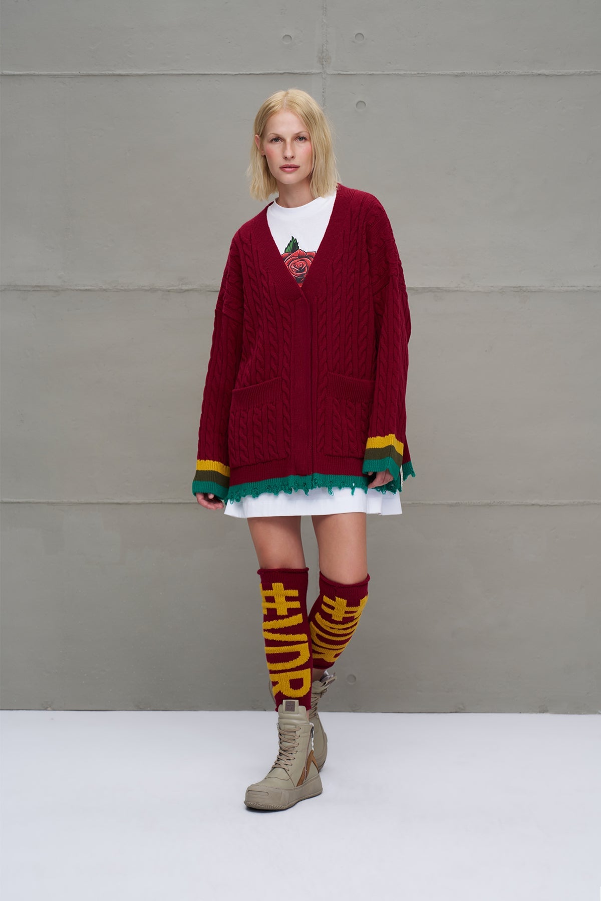 Burgundy Mustard Logo Detailed Armless 18287