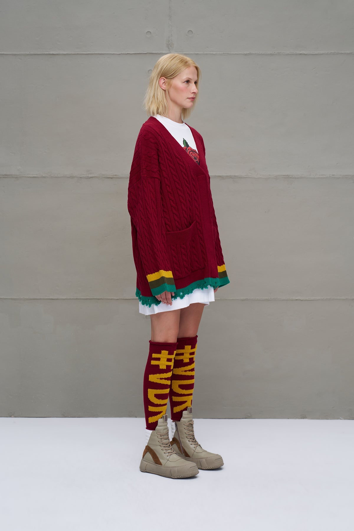 Burgundy Mustard Logo Detailed Armless 18287