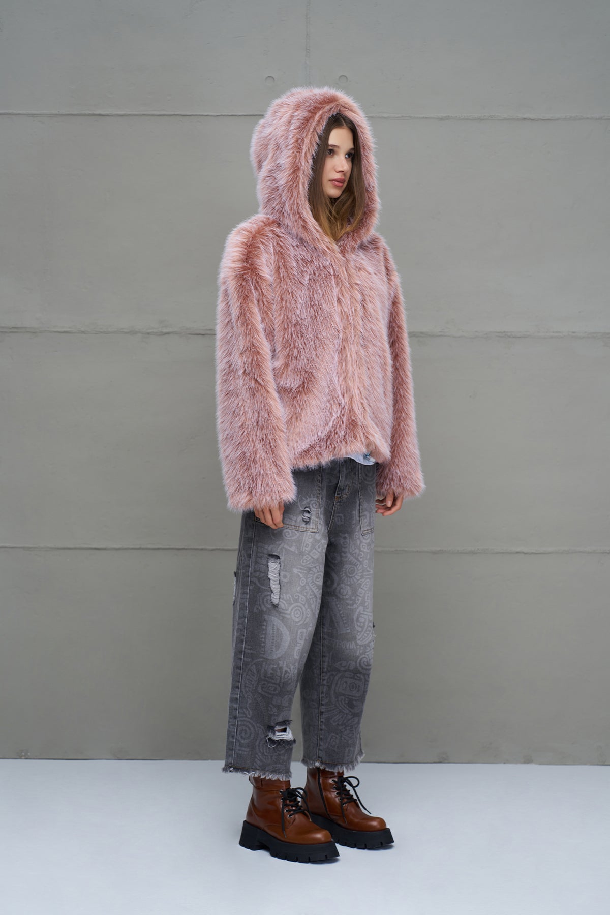 Pink Oversize Short Coat 18293